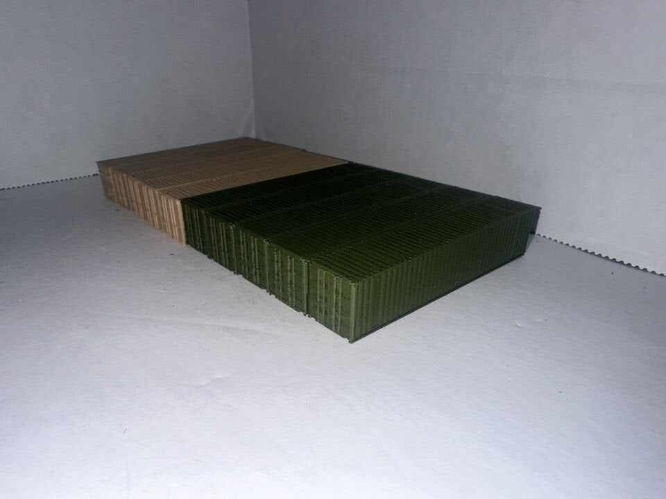 N - Scale Army US Military Shipping Containers High Detail 1:160 40' (10 - pack) Cargo Crates