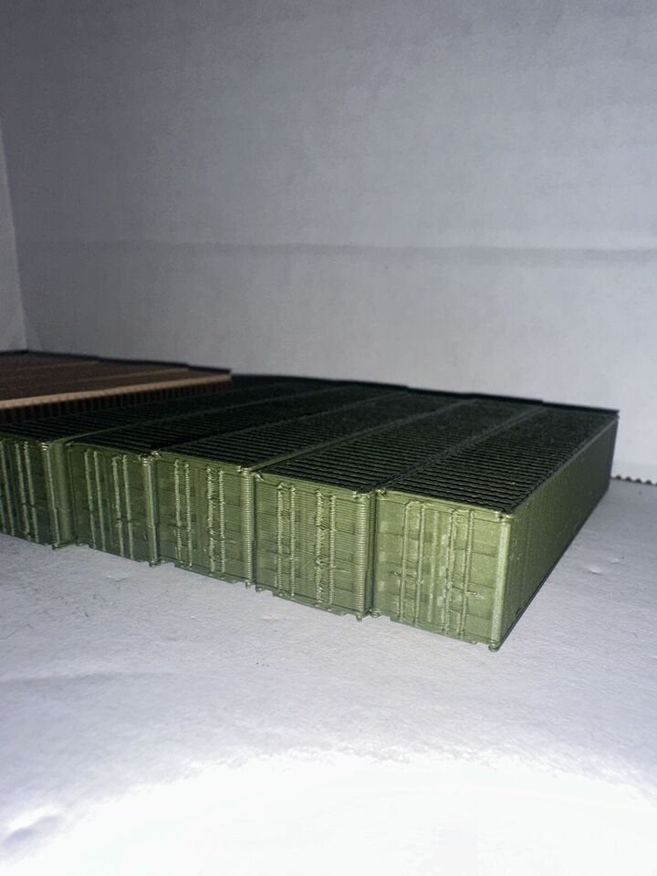 N - Scale Army US Military Shipping Containers High Detail 1:160 40' (10 - pack) Cargo Crates