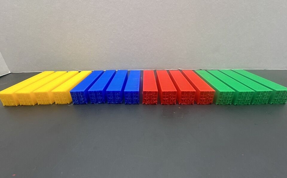 N - Scale 1:160 Shipping Containers (16-Pack) Multicolor High Detail 53' Cargo Red Green Blue Yellow Crates for Model Diorama
